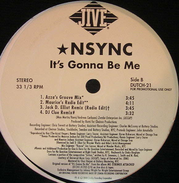 *NSYNC : It's Gonna Be Me (12", Promo)