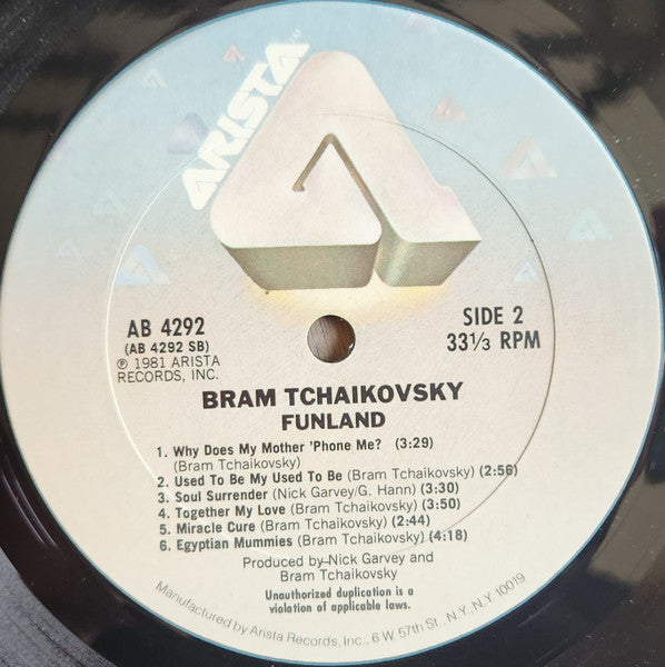 Bram Tchaikovsky : Funland (LP, Album, Ter)