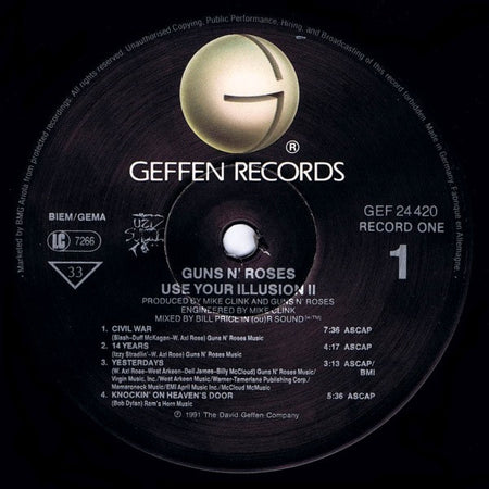 Guns N' Roses : Use Your Illusion II (2xLP, Album, Son)
