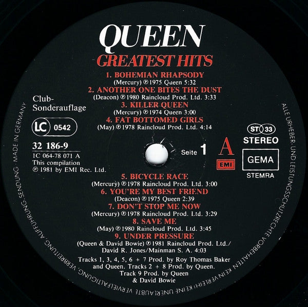 Queen : Greatest Hits (LP, Comp, Club, RE)