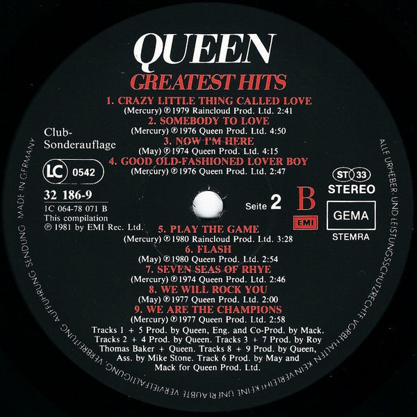 Queen : Greatest Hits (LP, Comp, Club, RE)