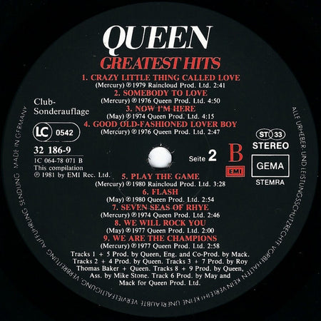 Queen : Greatest Hits (LP, Comp, Club, RE)