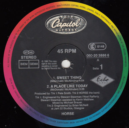Horse (3) : Sweet Thing (12", Maxi)