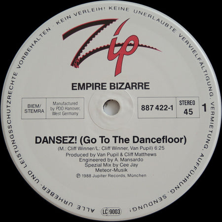 Empire Bizarre : Dansez (12", Maxi)