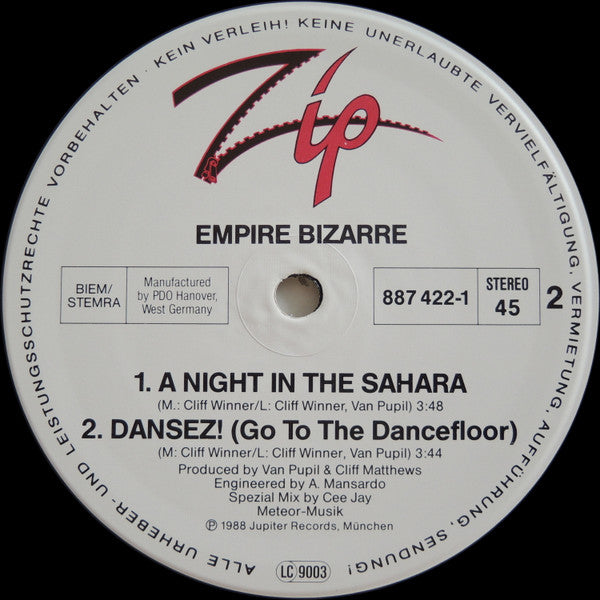 Empire Bizarre : Dansez (12", Maxi)