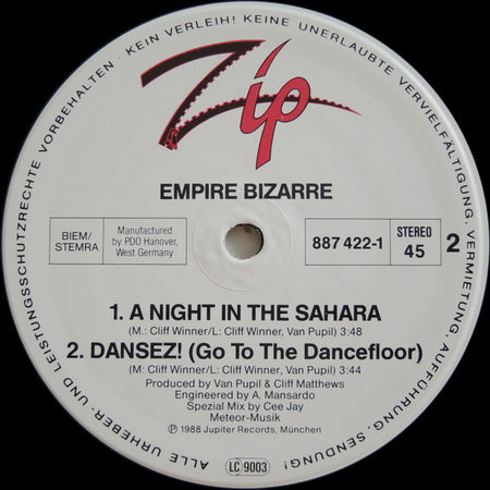 Empire Bizarre : Dansez (12", Maxi)