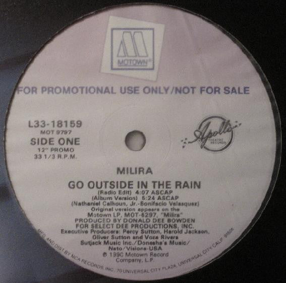 Milira : Go Outside In The Rain (12", Promo)
