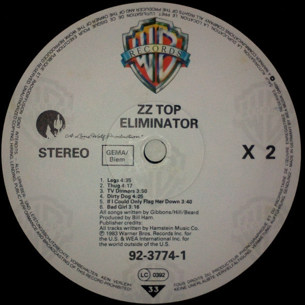 ZZ Top : Eliminator (LP, Album, R/S)