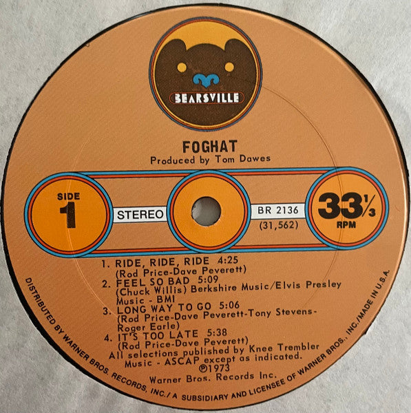 Foghat : Foghat (LP, Album, Pit)