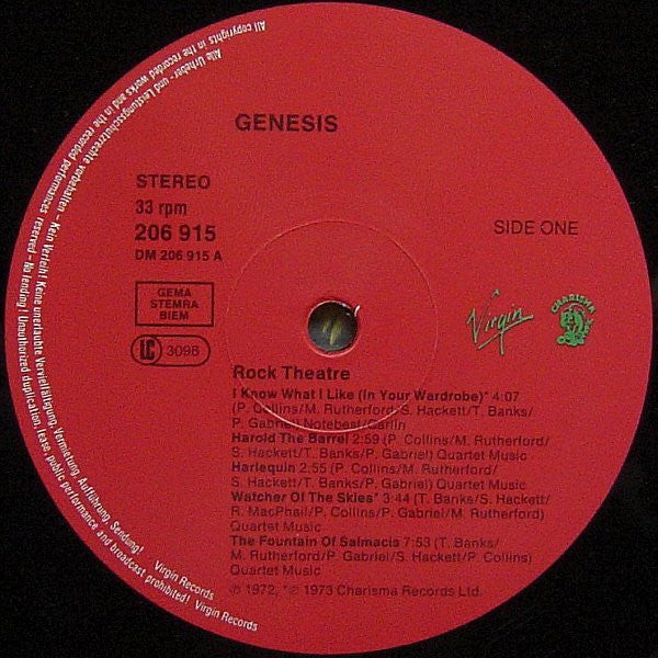 Genesis : Rock Theatre (LP, Comp, RE)