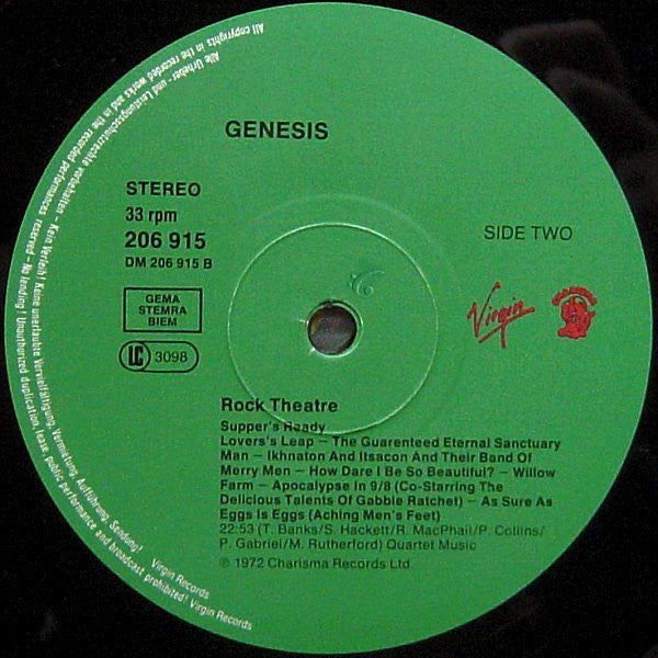 Genesis : Rock Theatre (LP, Comp, RE)