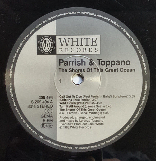 Parrish & Toppano : The Shores Of This Great Ocean (LP, Album)