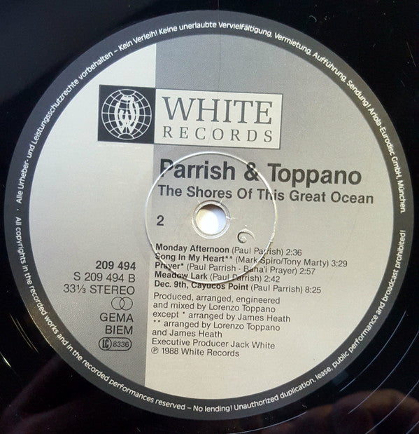 Parrish & Toppano : The Shores Of This Great Ocean (LP, Album)