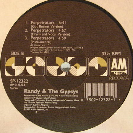 Randy & The Gypsys : Perpetrators (12", Single)