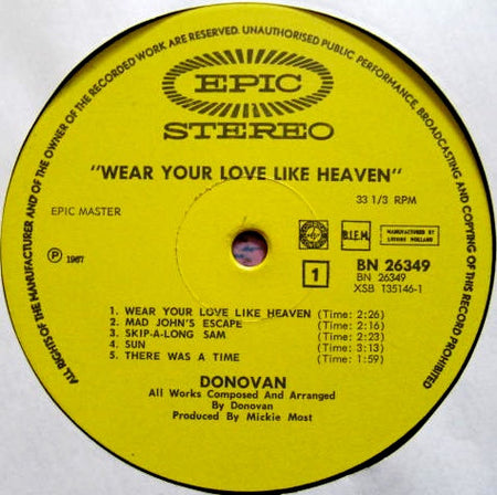 Donovan : Wear Your Love Like Heaven (LP, Album)