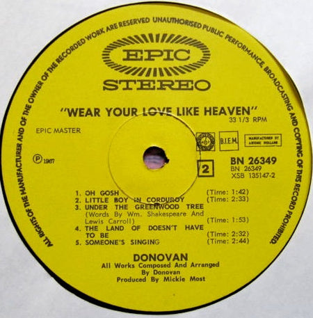 Donovan : Wear Your Love Like Heaven (LP, Album)