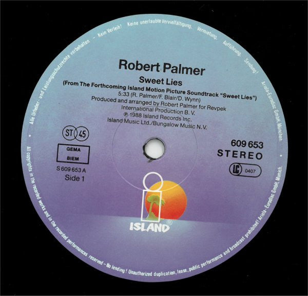 Robert Palmer : Sweet Lies (12", Maxi)