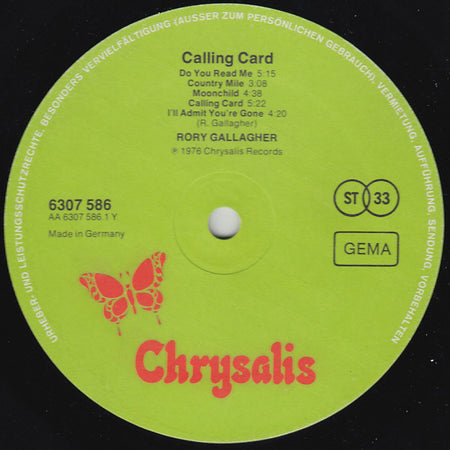 Rory Gallagher : Calling Card (LP, Album, Gre)