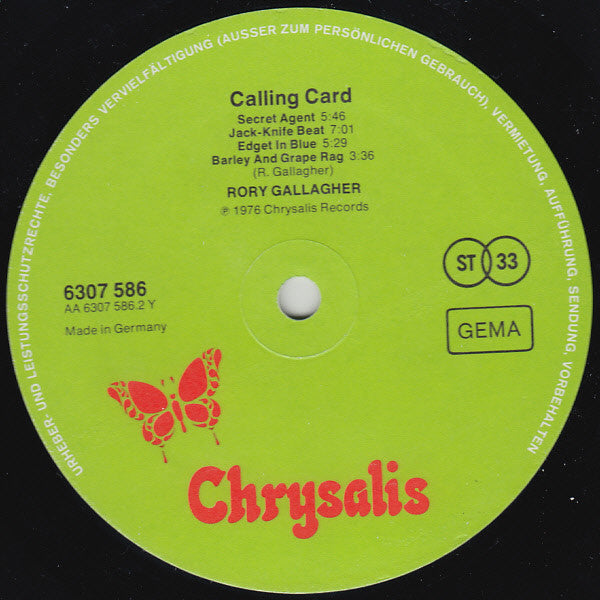 Rory Gallagher : Calling Card (LP, Album, Gre)