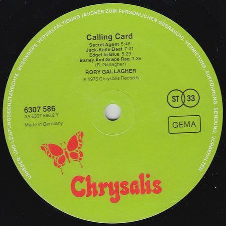 Rory Gallagher : Calling Card (LP, Album, Gre)