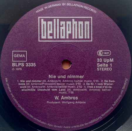 W. Ambros* : Nie Und Nimmer (LP, Album)