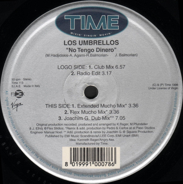 Los Umbrellos : No Tengo Dinero (12")