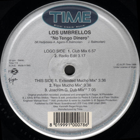 Los Umbrellos : No Tengo Dinero (12")