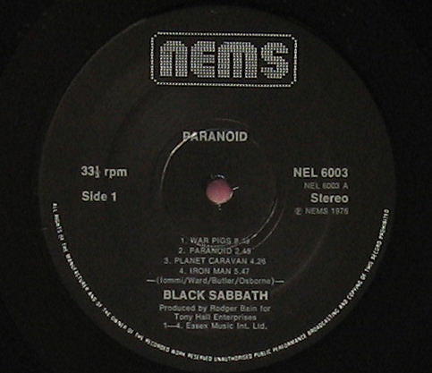 Black Sabbath : Paranoid (LP, Album, RE, Gat)