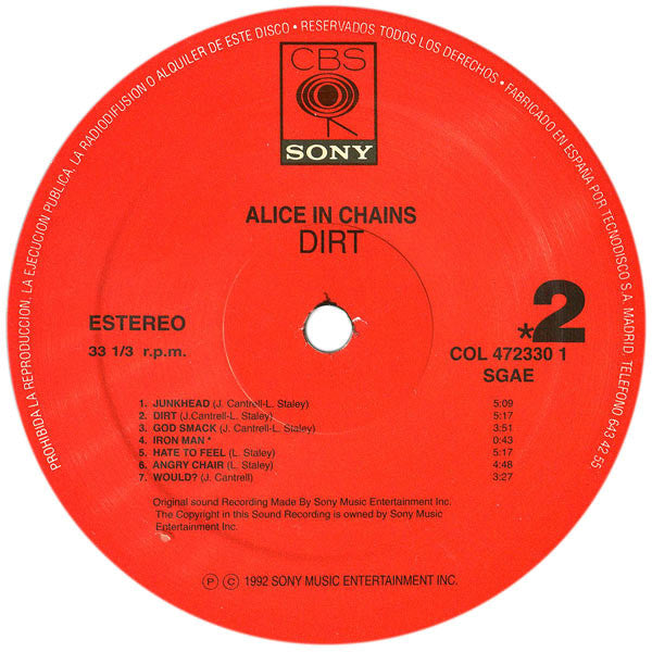 Alice In Chains : Dirt (LP, Album)
