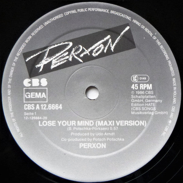 Perxon : Lose Your Mind (12")