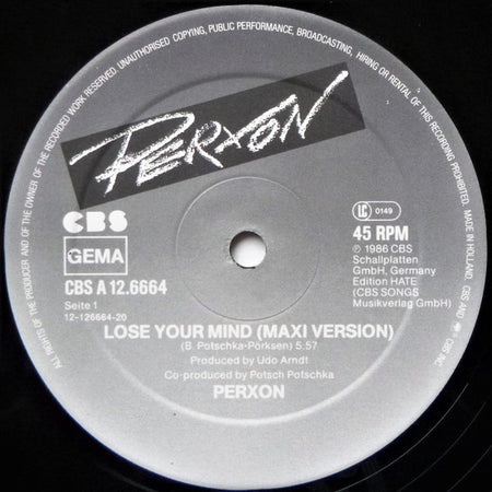 Perxon : Lose Your Mind (12")