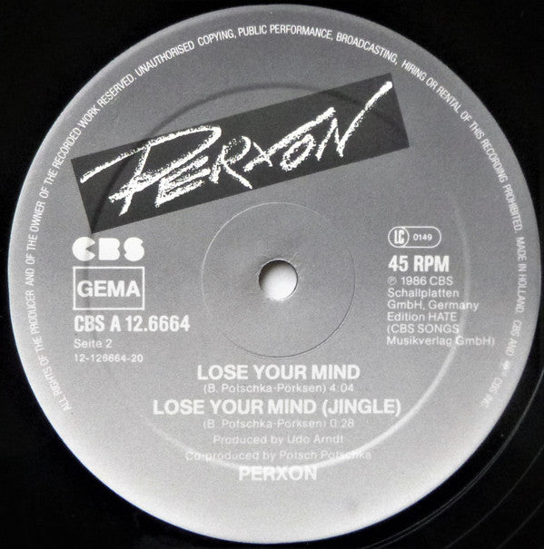 Perxon : Lose Your Mind (12")