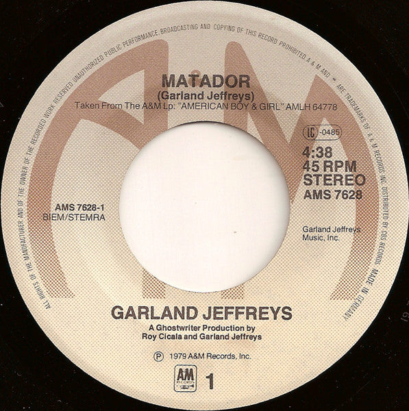 Garland Jeffreys : Matador (7", Single, Son)