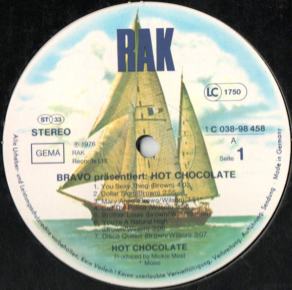 Hot Chocolate : BRAVO Präsentiert: Hot Chocolate (LP, Comp, Mono)