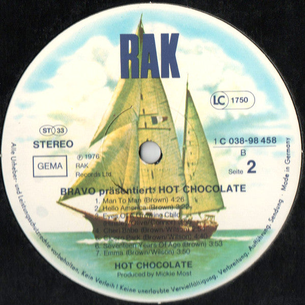 Hot Chocolate : BRAVO Präsentiert: Hot Chocolate (LP, Comp, Mono)