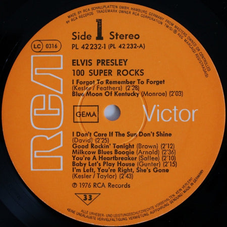 Elvis Presley : 100 Super Rocks (Box, Comp + 7xLP, Comp, Ora)