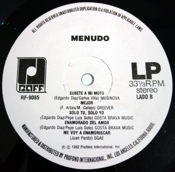Menudo : Quiero Ser (LP, Album)