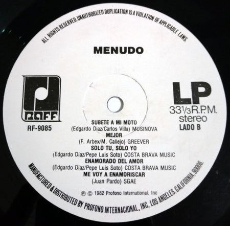 Menudo : Quiero Ser (LP, Album)