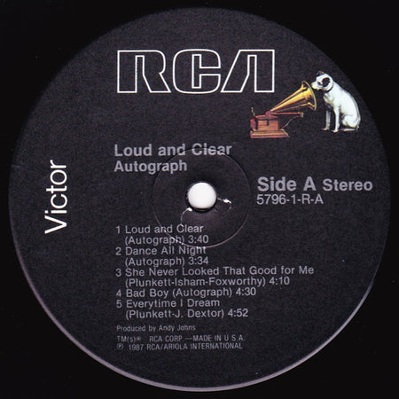 Autograph (2) : Loud And Clear (LP, Album)