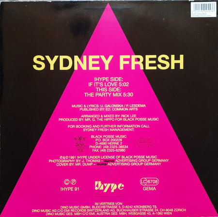 Sydney Fresh : If It's Love (12")