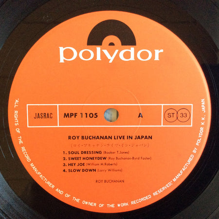 Roy Buchanan : Live In Japan (LP, Album)