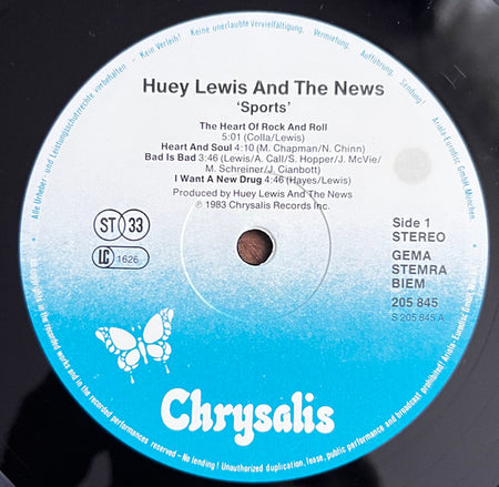 Huey Lewis & The News : Sports (LP, Album)