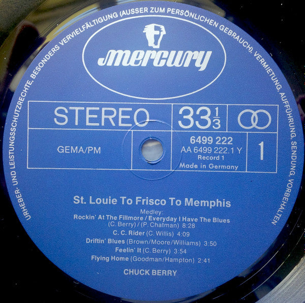Chuck Berry With The Steve Miller Band : St. Louie To Frisco To Memphis (2xLP, Comp)