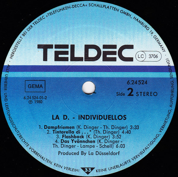 La Düsseldorf : Individuellos (LP, Album)