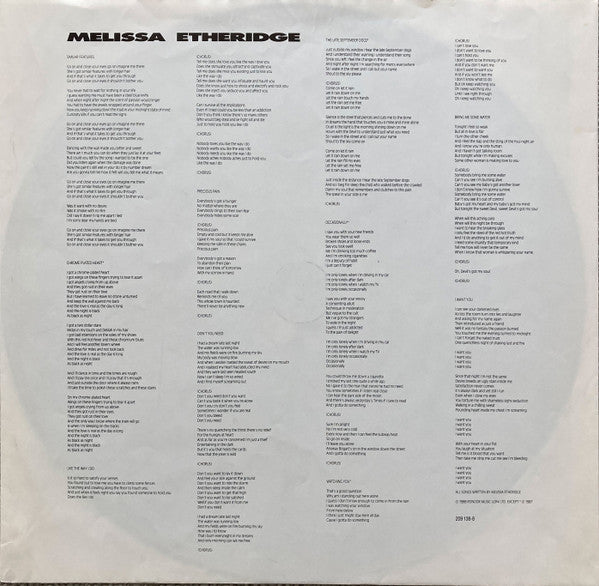 Melissa Etheridge : Melissa Etheridge (LP, Album)