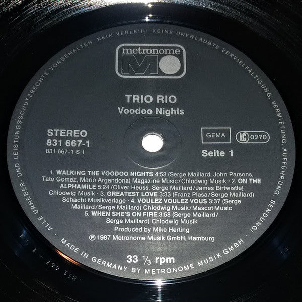 Trio Rio : Voodoo Nights (LP, Album)