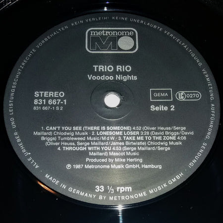 Trio Rio : Voodoo Nights (LP, Album)