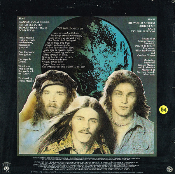 Frank Marino & Mahogany Rush : World Anthem (LP, Album)