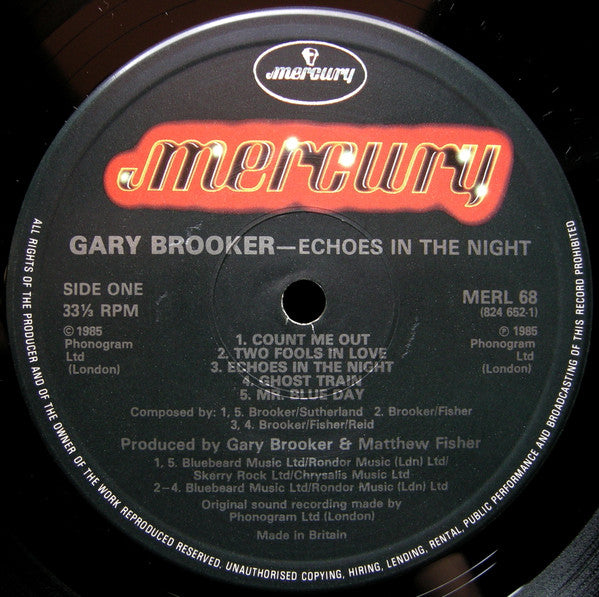 Gary Brooker : Echoes In The Night (LP, Album)