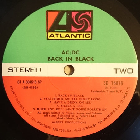 AC/DC : Back In Black (LP, Album)
